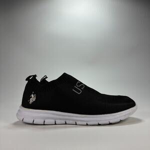 U.S. Polo Assassin Black White Slip On Sneakers NW7046 FEY-K Women's Size 9